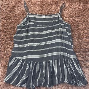 Gray and white tank top